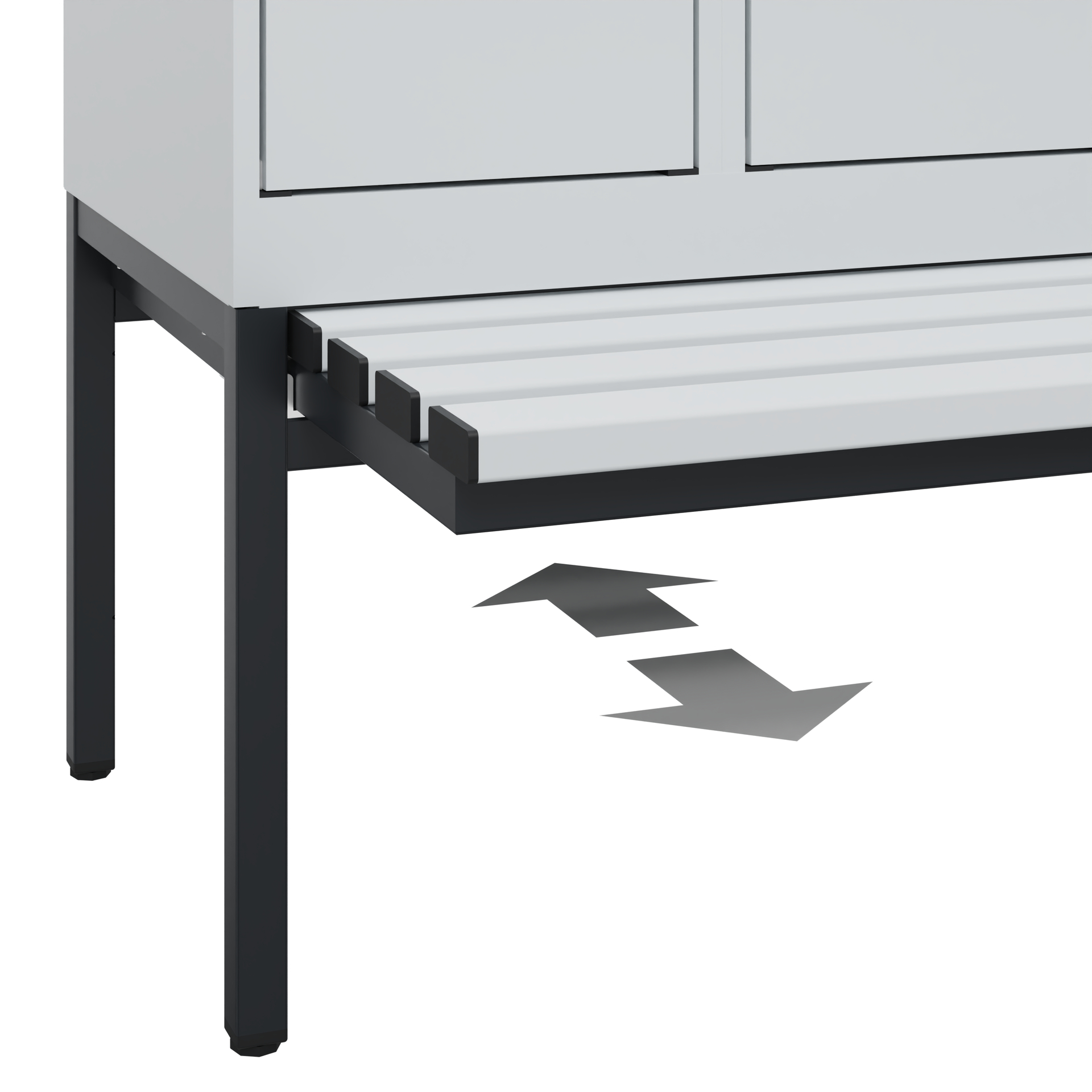 C+P Doppelstöckiger Spind Evolo PLUS, 4 Fächer, 2120x600x815mm