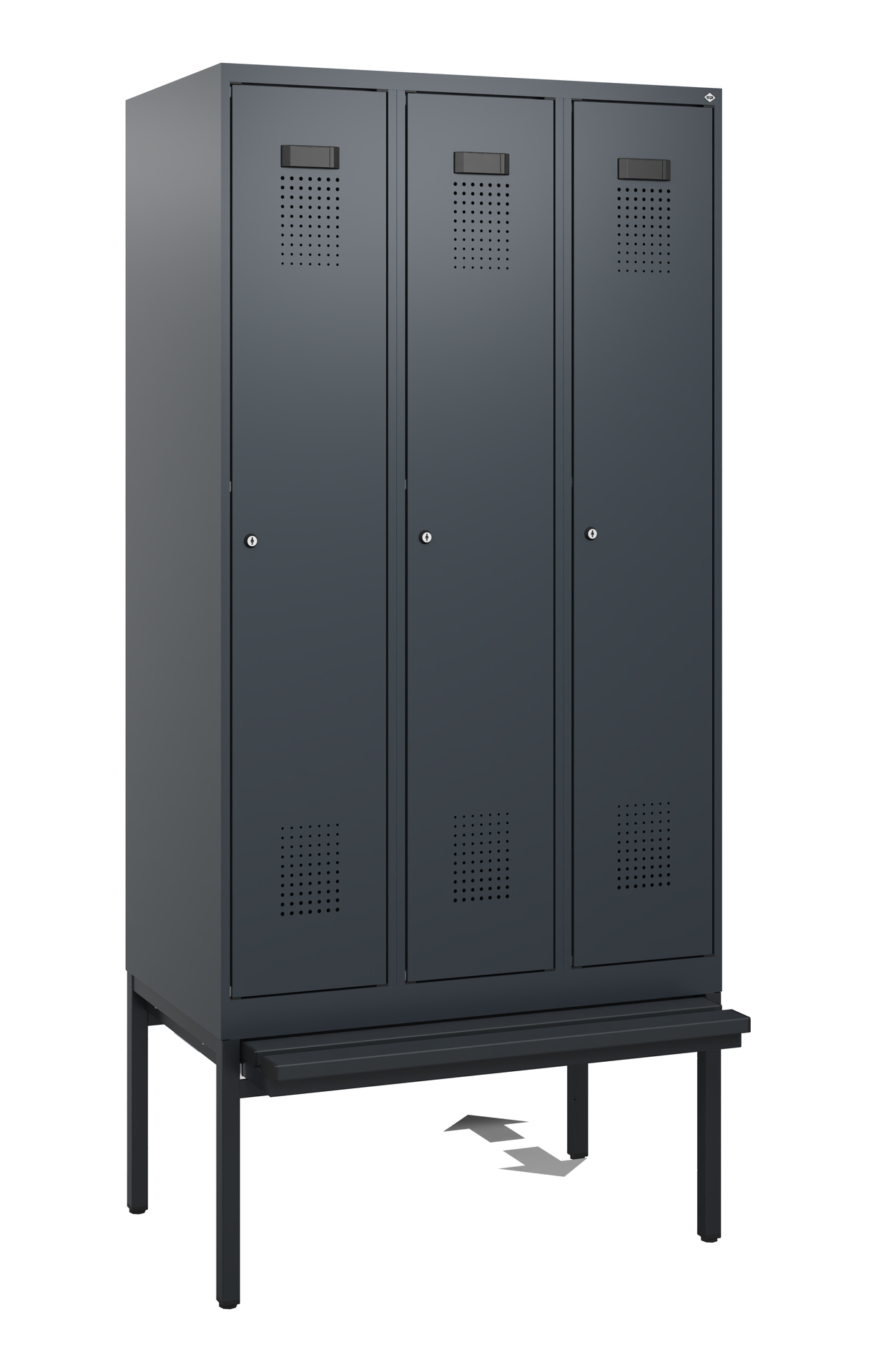 C+P Spind Evolo PLUS, Bank, 3 Abteile, 1950x900x815mm