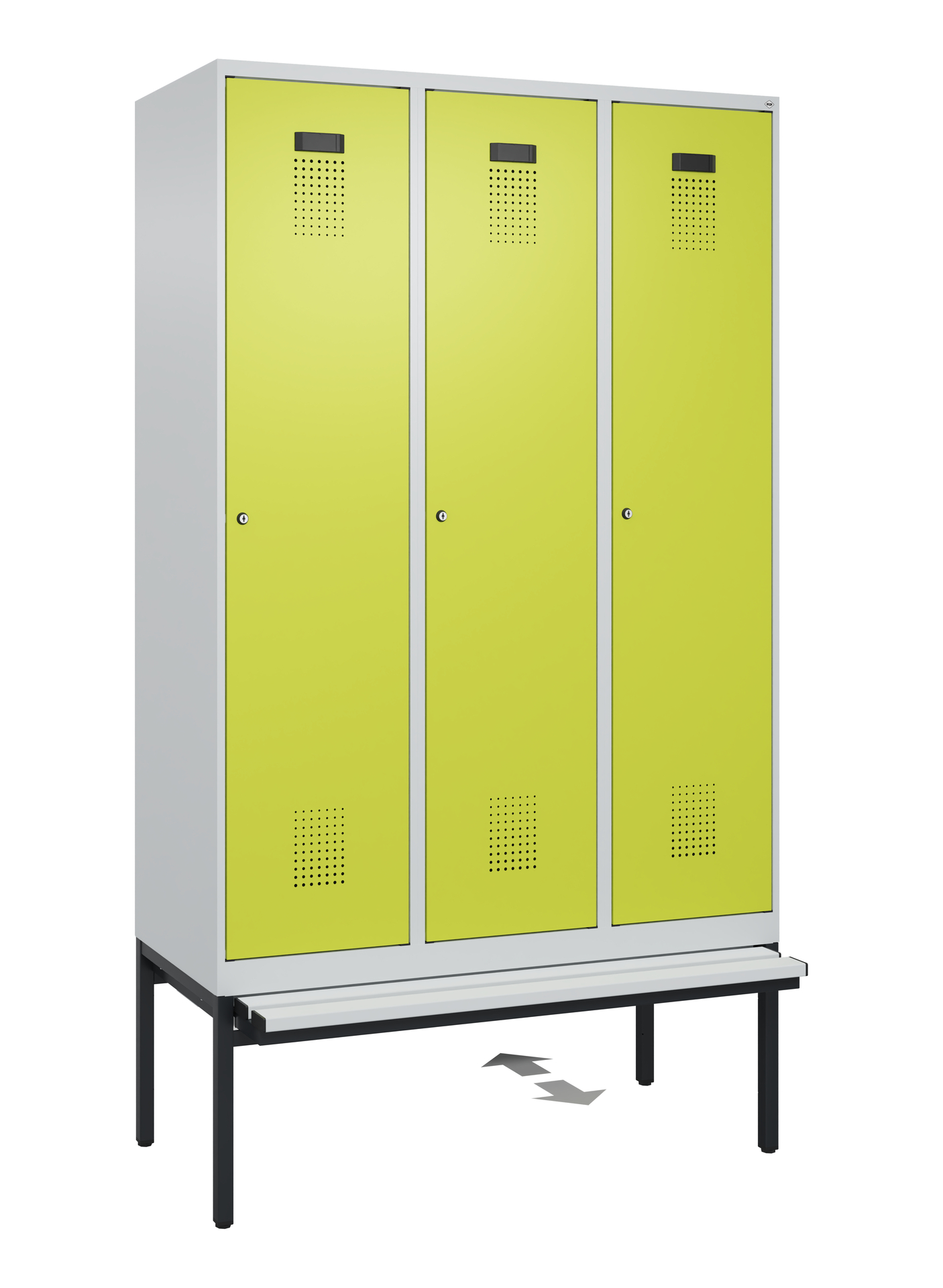 C+P Spind Evolo PLUS, Bank, 3 Abteile, 2120x1200x815mm