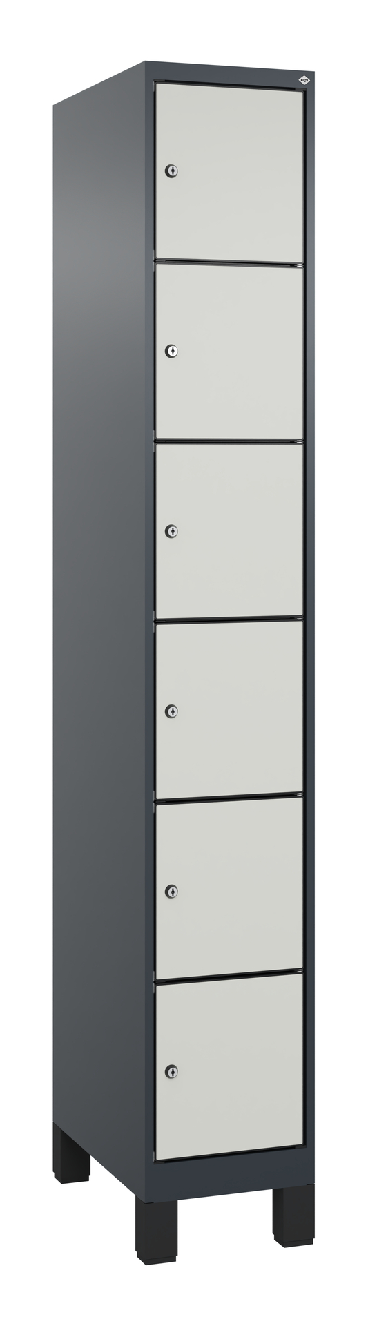 C+P Schlie�fachschrank Evolo PLUS, F��e, 6 F�cher, 1950x300x500mm